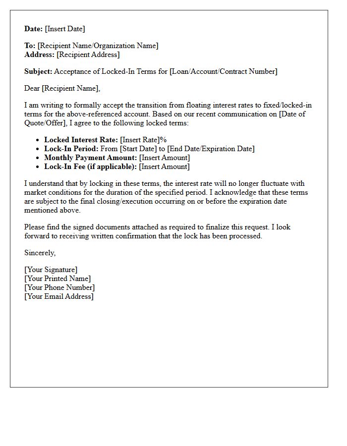 Floating To Locked Terms Acceptance Letter