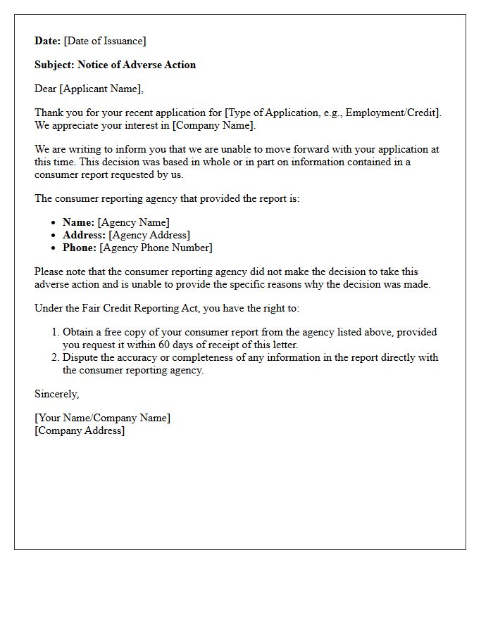 Date of the Adverse Action Letter Issuance