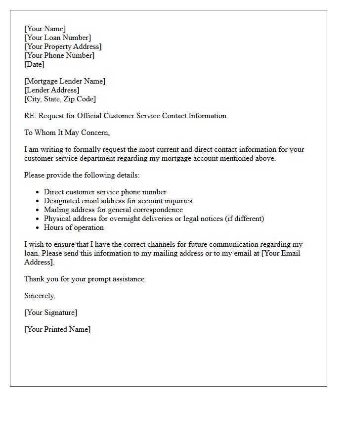 Mortgage Lender Customer Service Contact Information