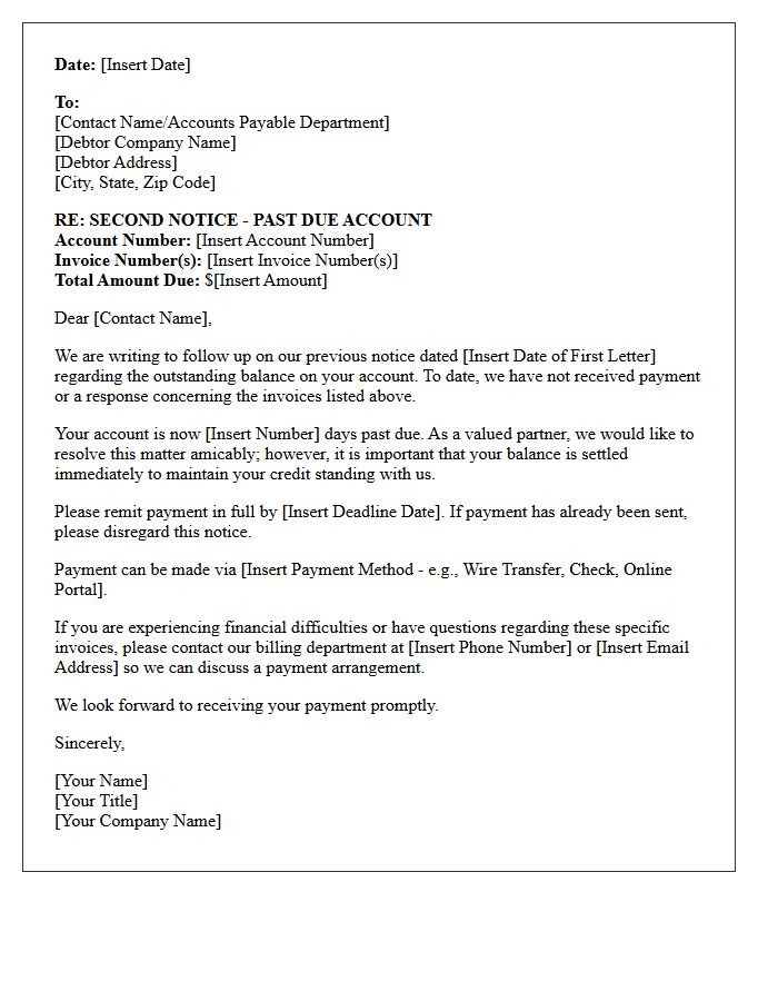 Commercial Debt Second Request Letter