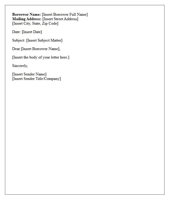 Borrower Name And Mailing Address