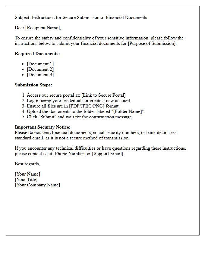 Secure Submission Instructions For Financial Documents