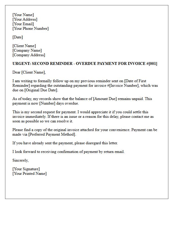 Urgent Second Reminder Letter Regarding Unpaid Freelance Fees