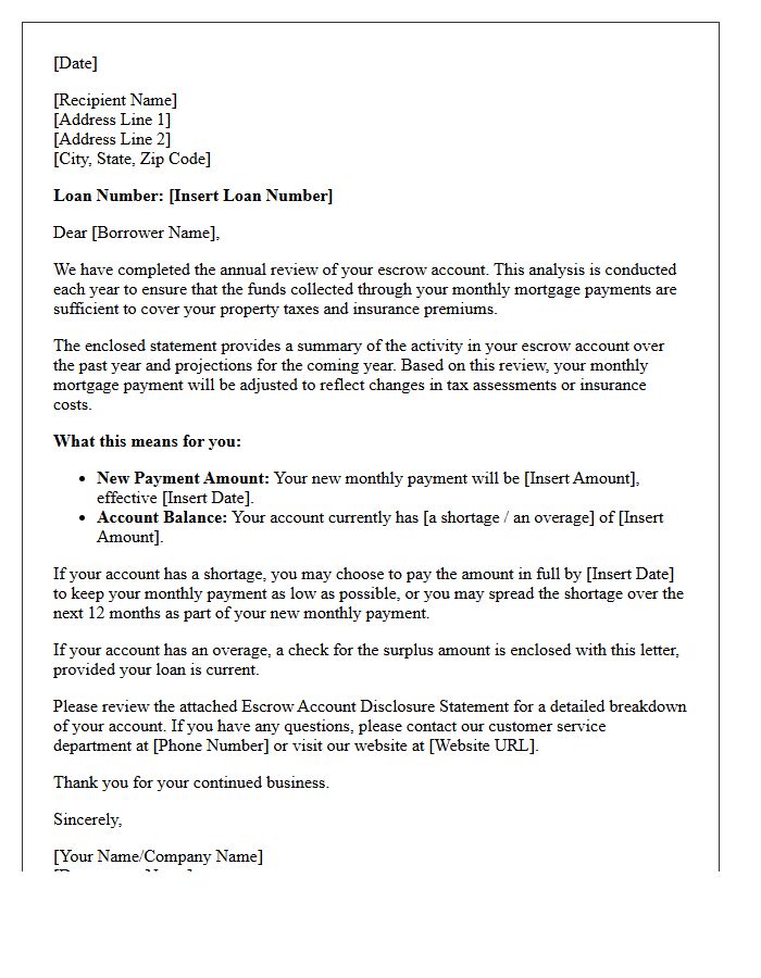 Introduction to Your Annual Escrow Analysis Letter