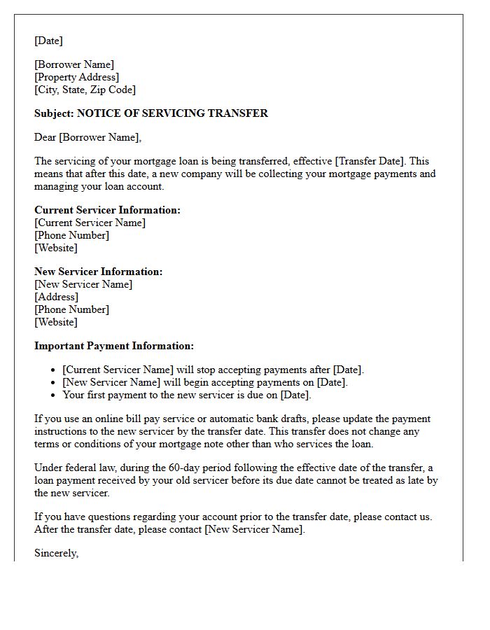 Prior Servicer Goodbye Transfer Letter