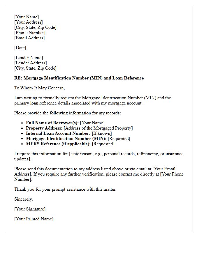 Mortgage Identification Number And Loan Reference
