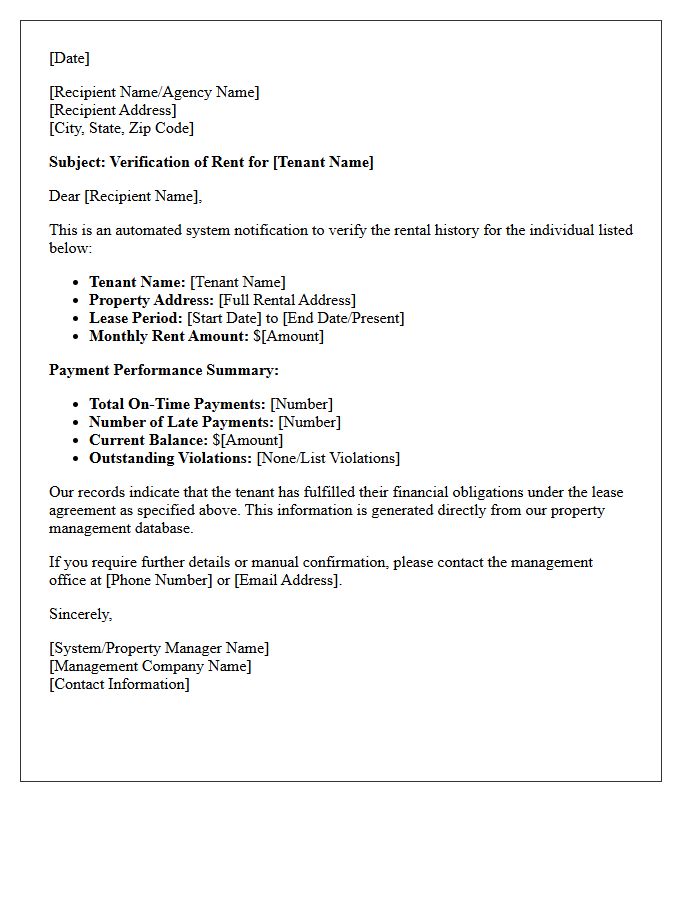 Automated System Verification Of Rent Letter