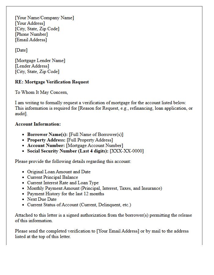 Direct Verification Of Mortgage Letter