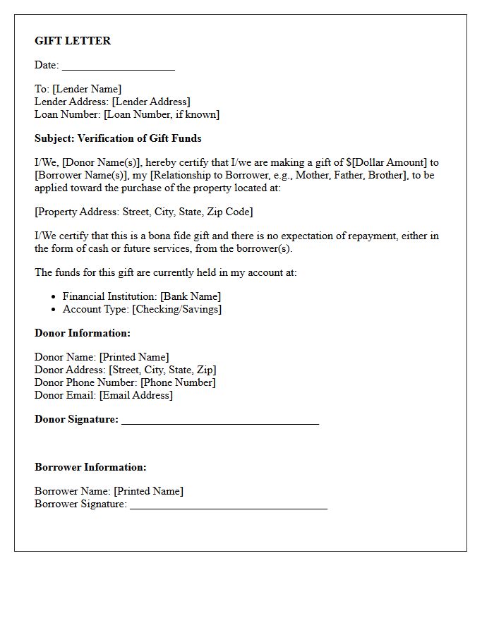 Conventional Loan Verification Of Gift Funds Letter