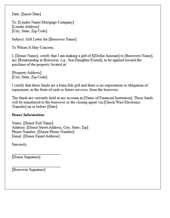 Down Payment Verification Of Gift Funds Letter