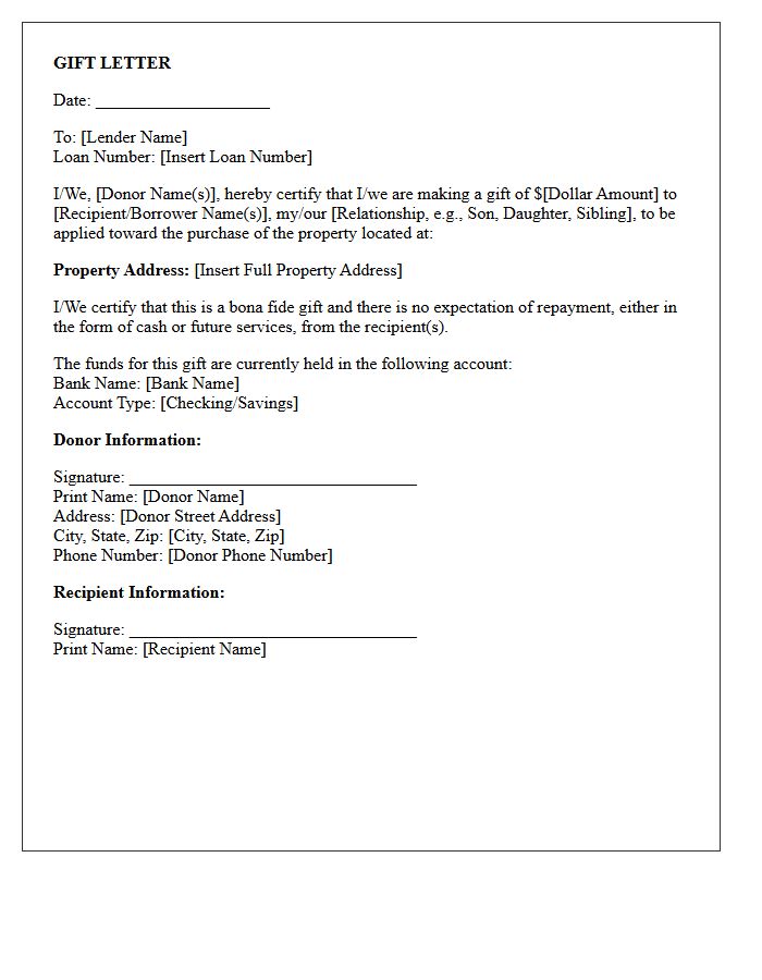 Immediate Family Verification Of Gift Funds Letter