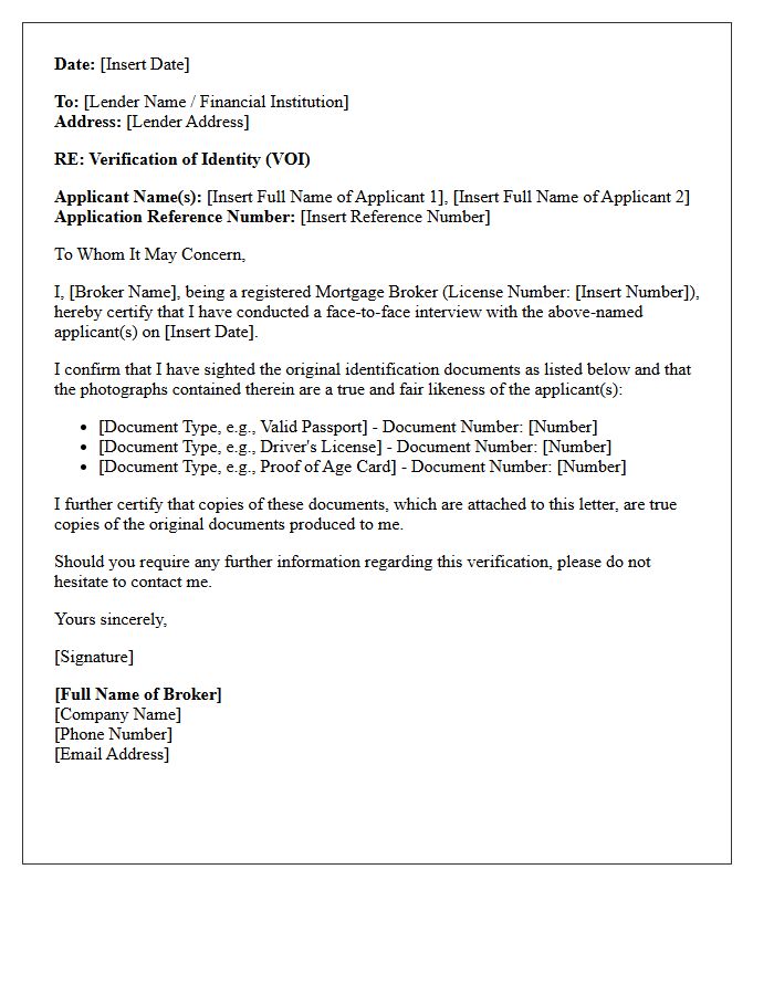 Mortgage Broker Verification Of Identity Letter