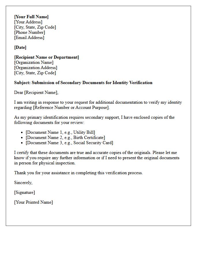 Secondary Document Verification Of Identity Letter