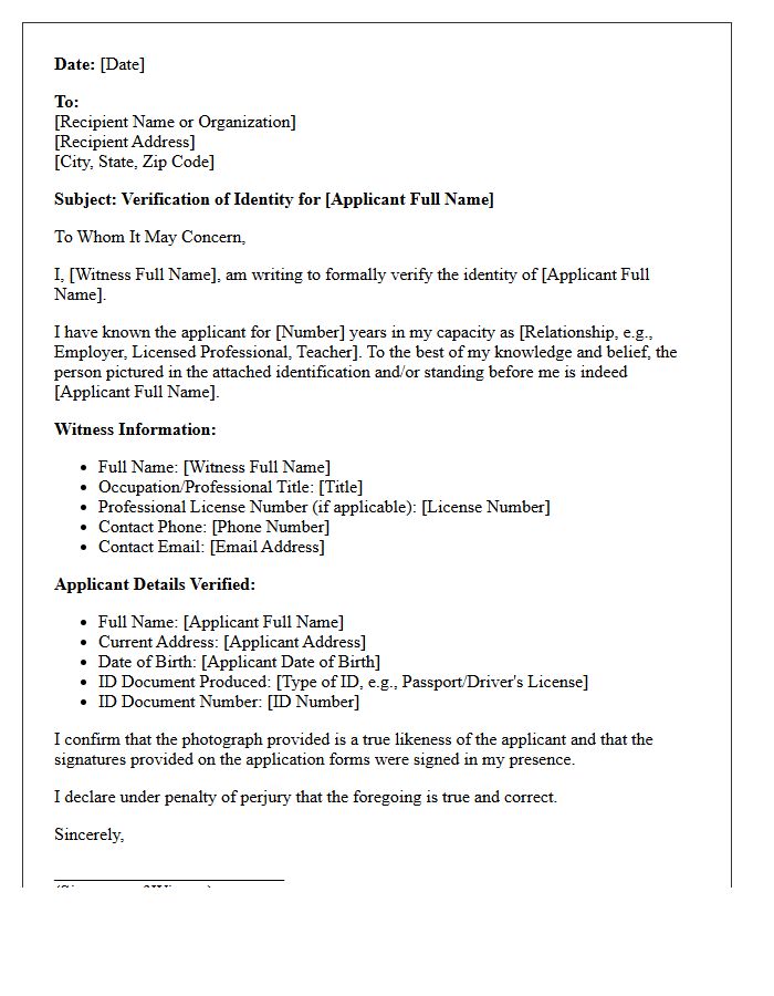 Third-Party Witness Verification Of Identity Letter