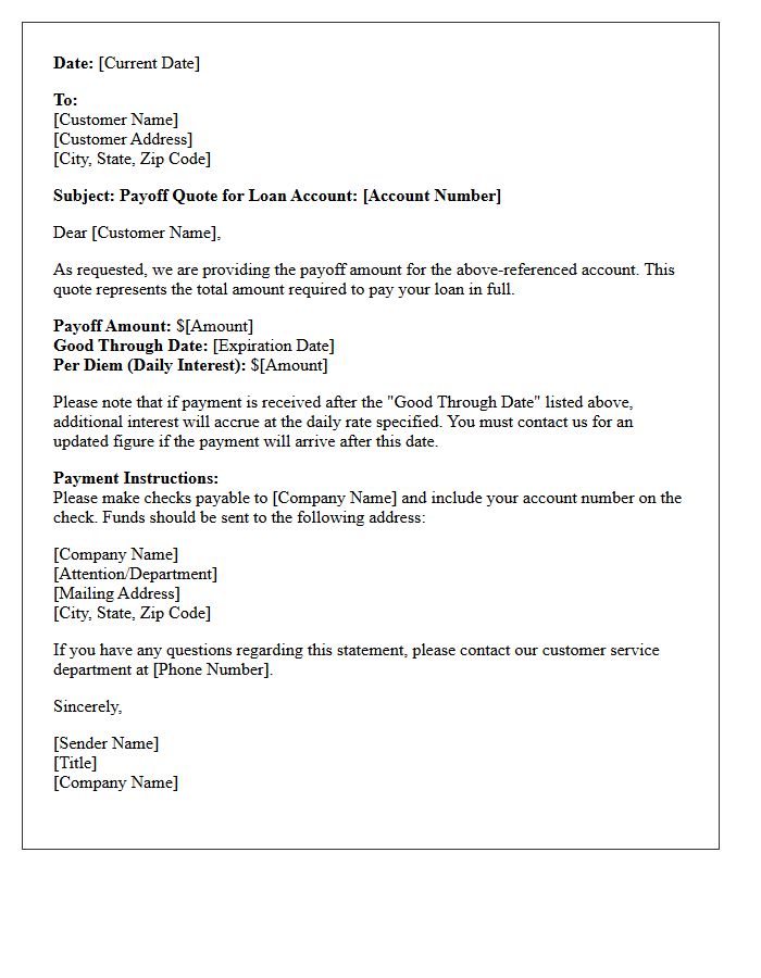 Payoff Good Through Date Letter