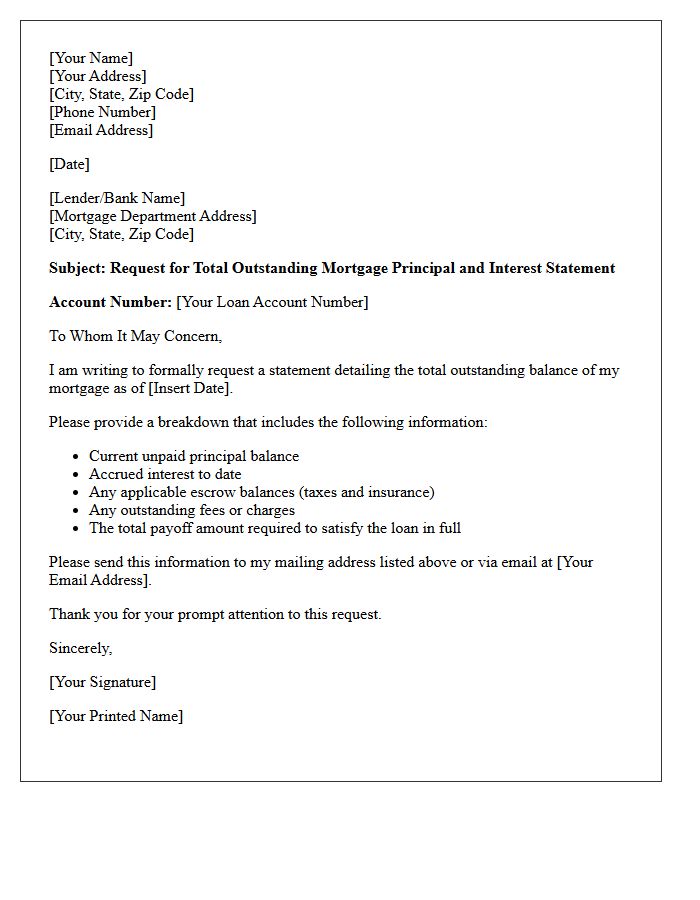 Total Outstanding Mortgage Principal and Interest