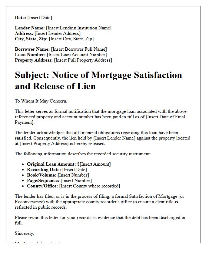 Clear Title and Mortgage Satisfaction Letter