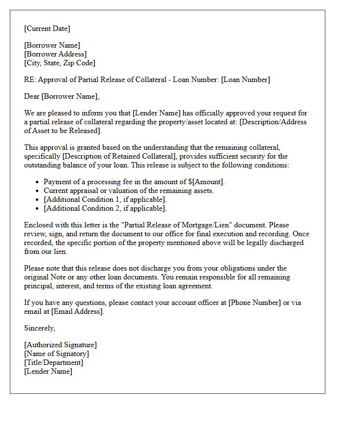 Approval of Partial Release Letter