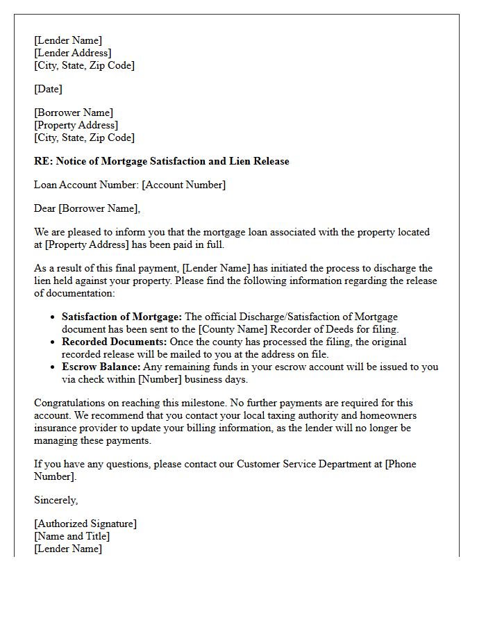 Final Mortgage Lien Discharge Letter