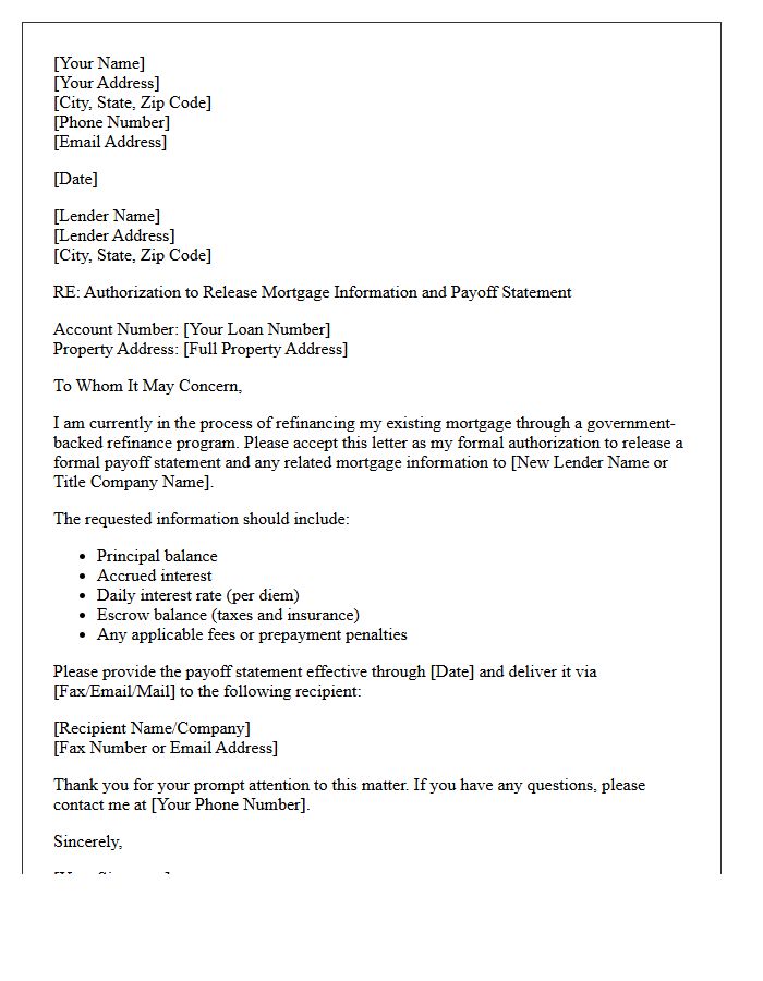 Government Backed Refinance Mortgage Release Letter