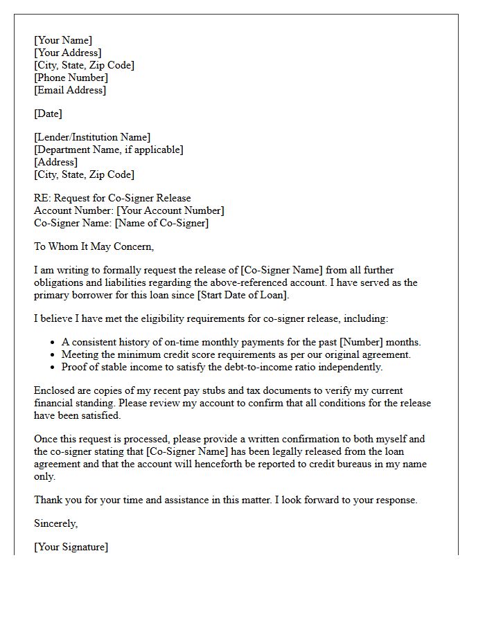 Co-Signer Obligation Release Letter