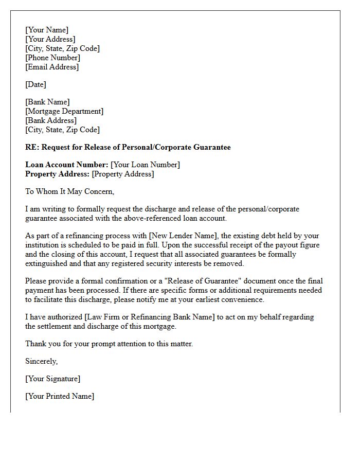 Refinance Guarantee Discharge Letter