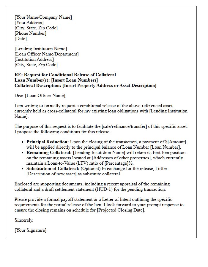 Conditional Release of Cross-Collateralized Assets Letter