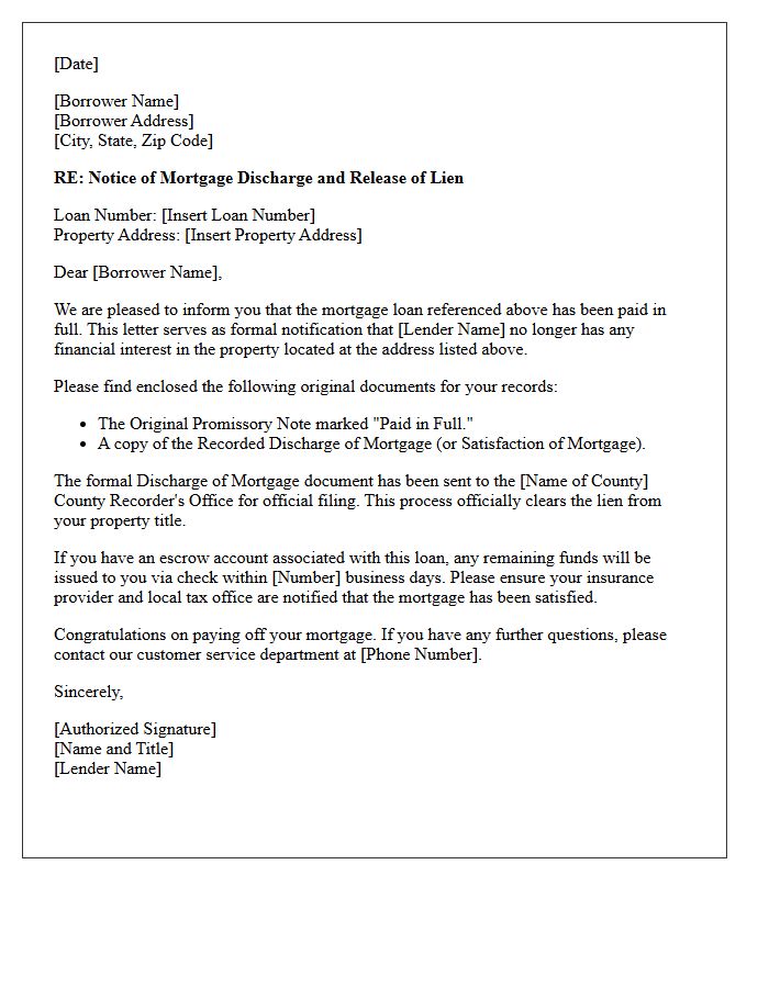 Certificate of Mortgage Discharge Letter