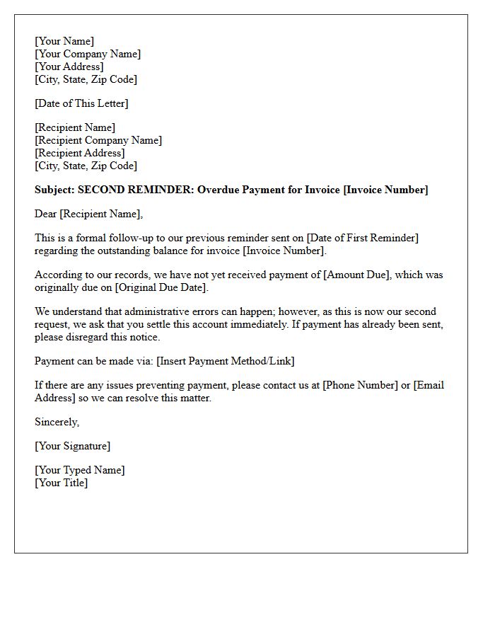 Date Of The Second Reminder Letter
