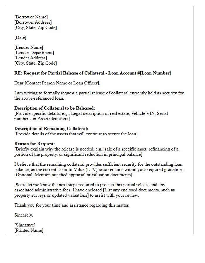 Collateral Reduction Partial Release Letter