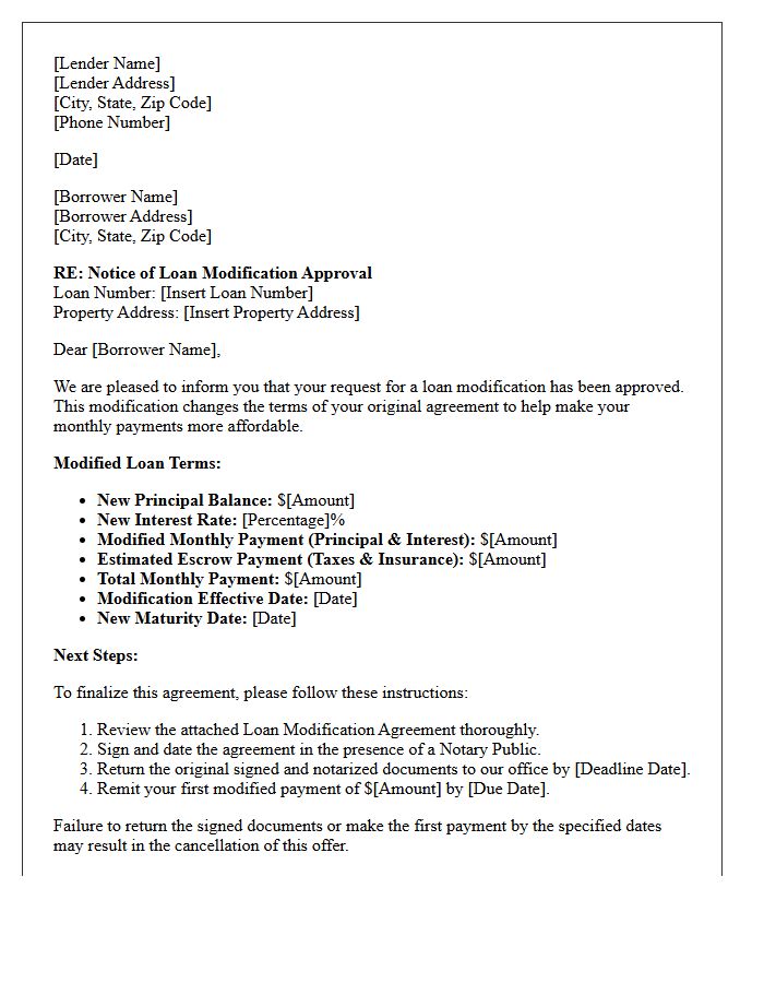 Loan Modification Approval Letter