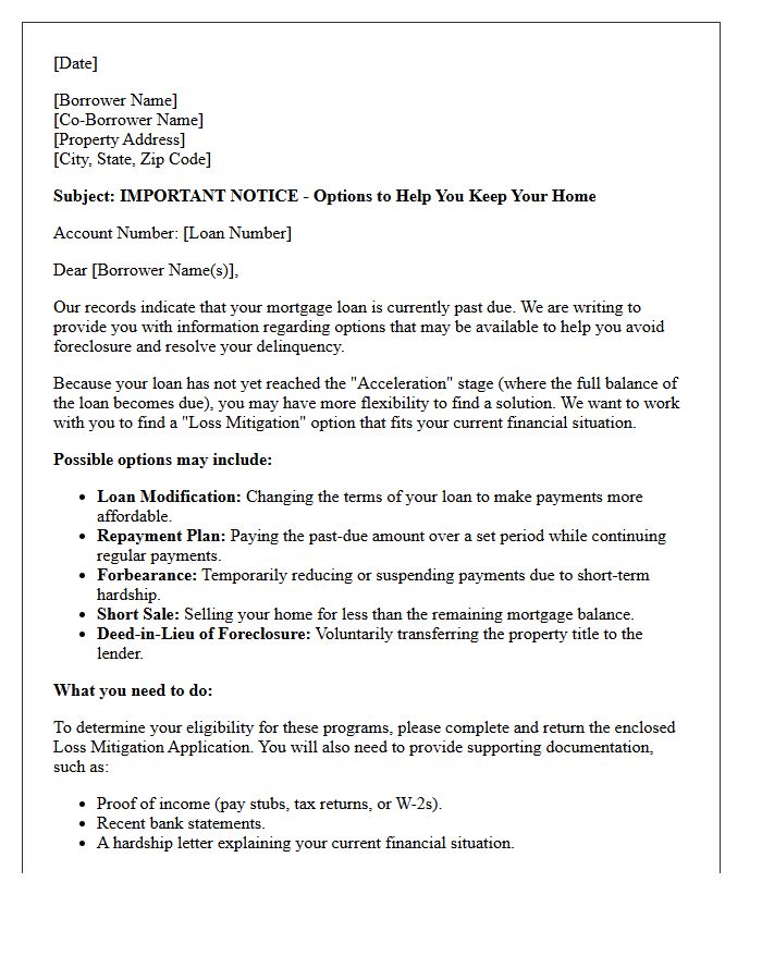 Pre-Acceleration Loss Mitigation Solicitation Letter