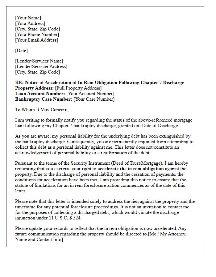 Chapter Seven Discharge In Rem Acceleration Letter