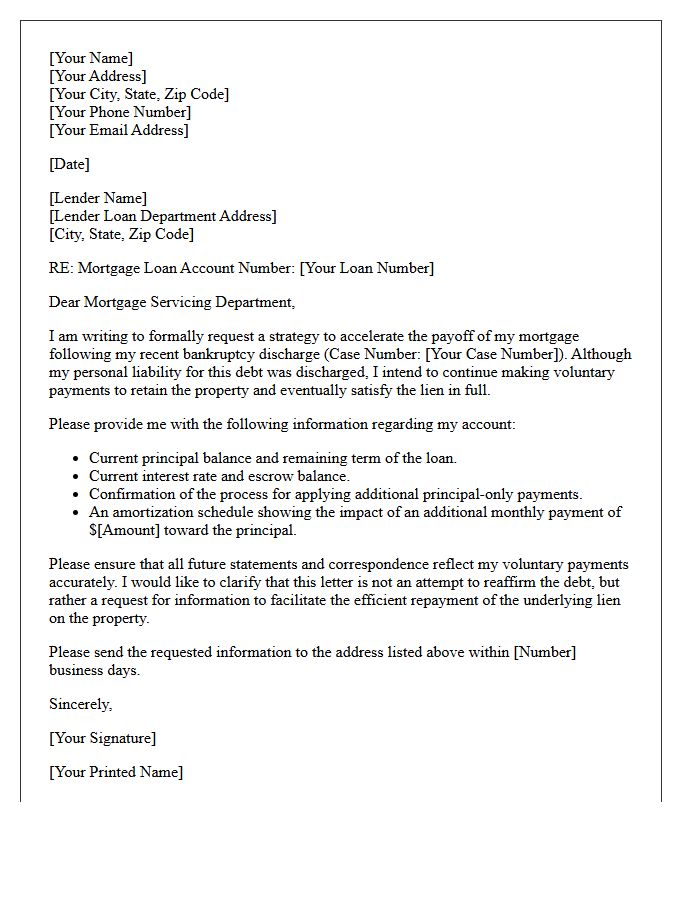 Post-Bankruptcy Discharge Mortgage Acceleration Letter