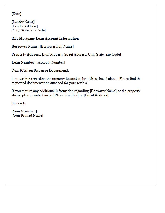 Borrower Name and Property Address