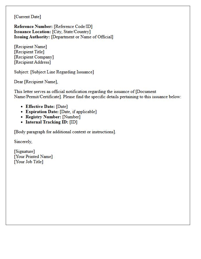Letter Date and Issuance Details