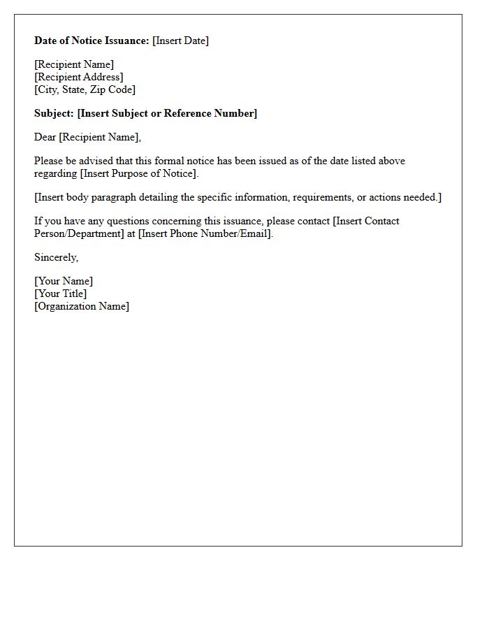 Date of Notice Issuance