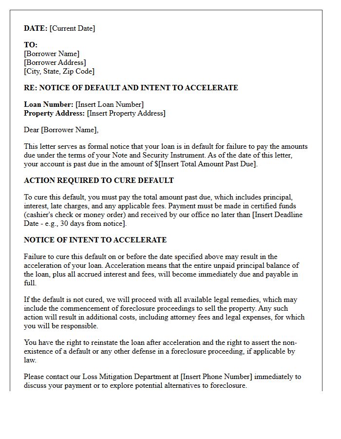 Failure to Cure This Default May Result in Loan Acceleration