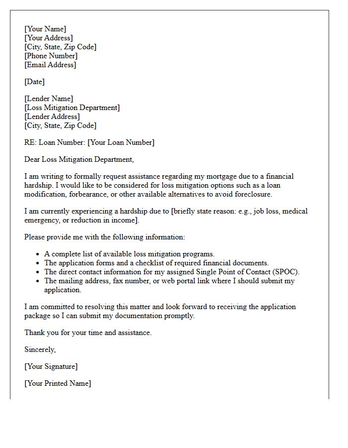 Lender Loss Mitigation And Contact Information