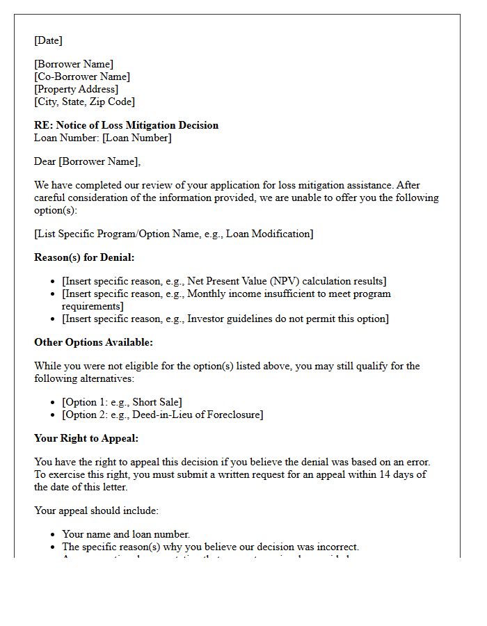 Loss Mitigation Denial and Appeal Rights Letter
