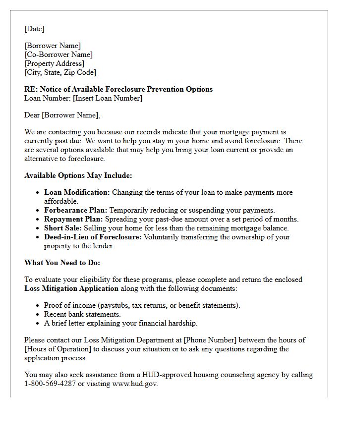 Initial Loss Mitigation Solicitation Letter