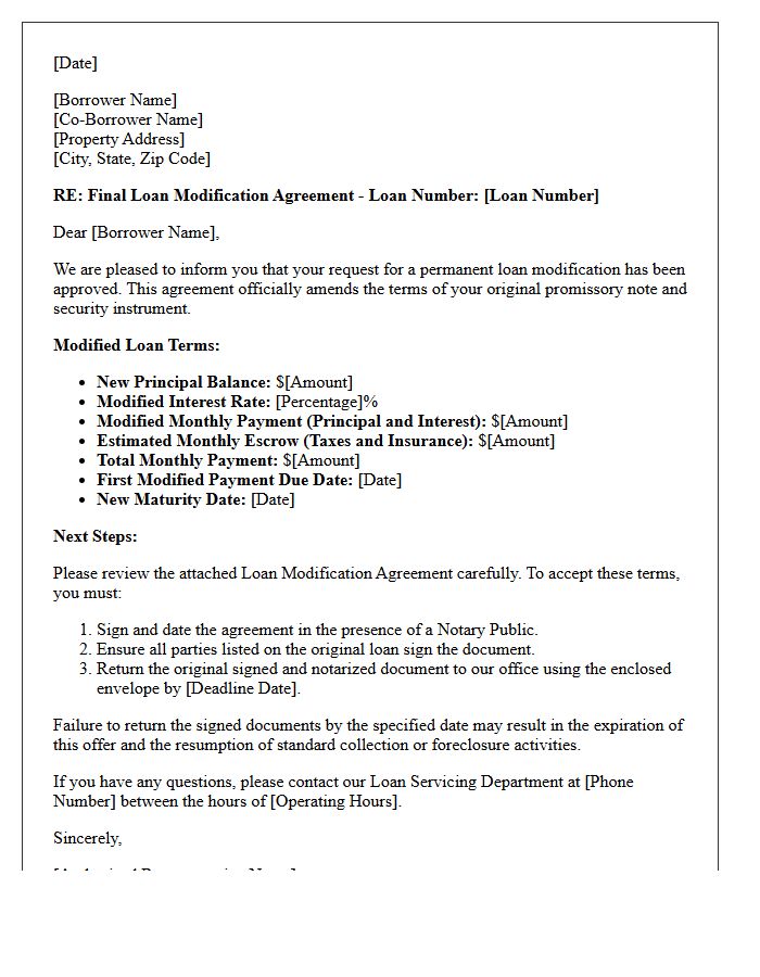 Final Loan Modification Agreement Letter