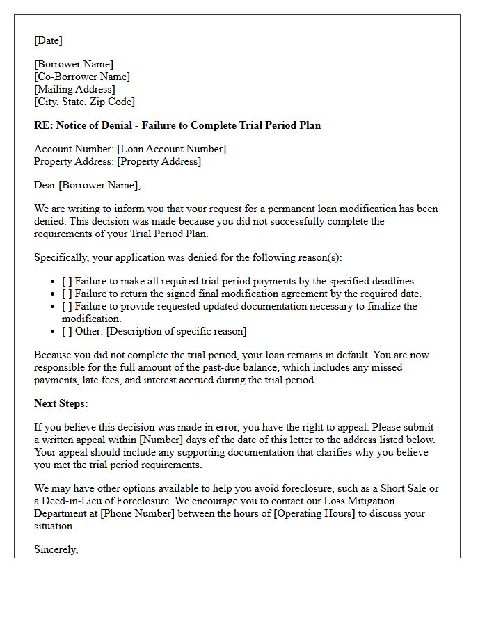 Failure To Complete Trial Period Loan Modification Denial Letter