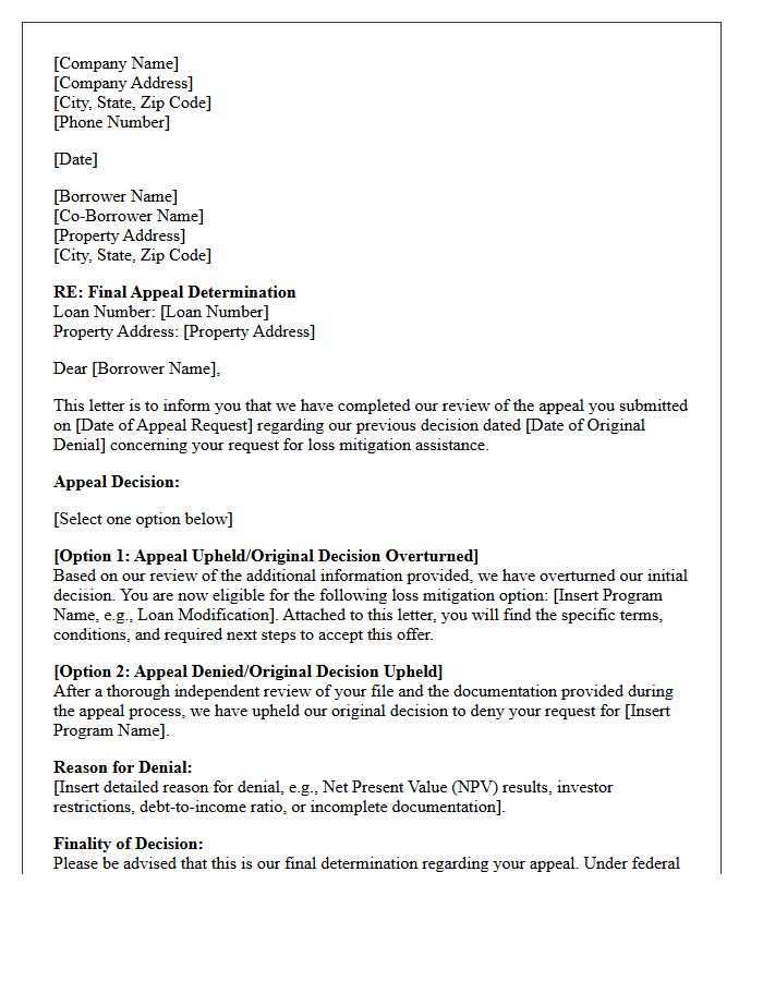 Final Loss Mitigation Appeal Determination Letter