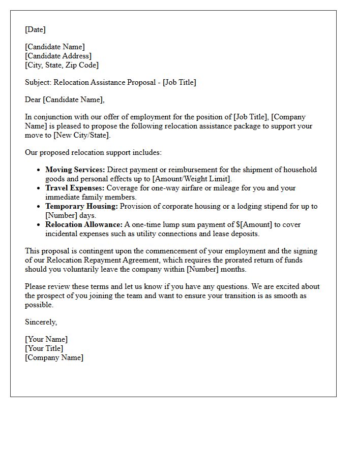 Initial Relocation Assistance Proposal Letter