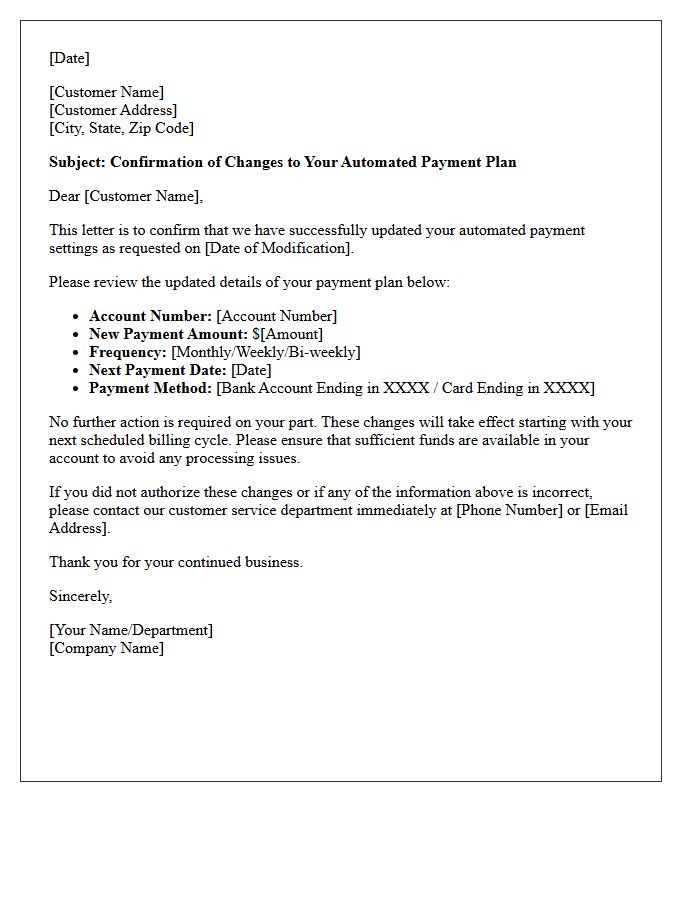 Automated Payment Post-Modification Update Letter