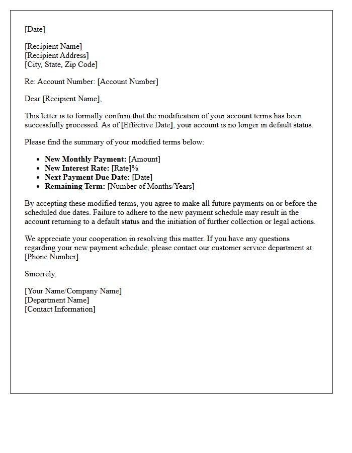 Default Resolution Post-Modification Letter