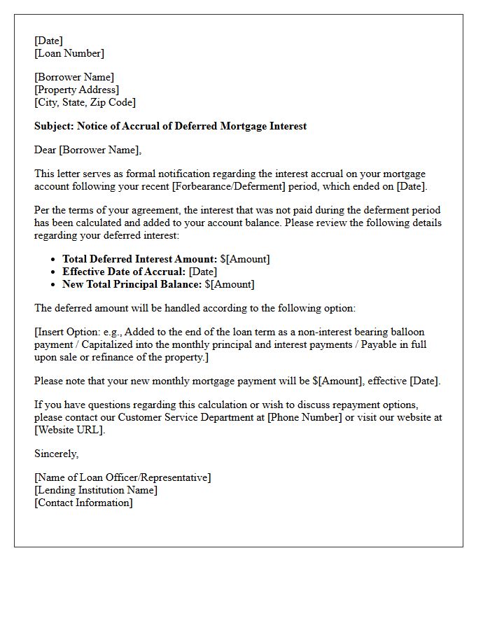 Accrual of Deferred Mortgage Interest