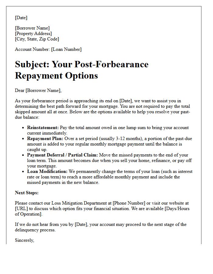 Post-Forbearance Repayment Plan Options
