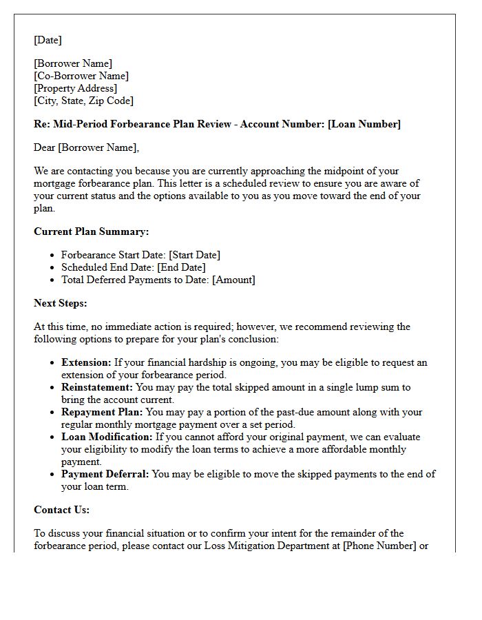 Mid-Period Forbearance Account Review Letter
